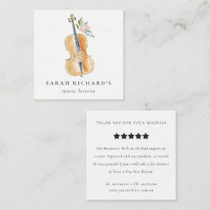 Guitar Musician Music Teacher Review Request Square Business Card