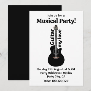 Guitar My Love Guitar Invitation