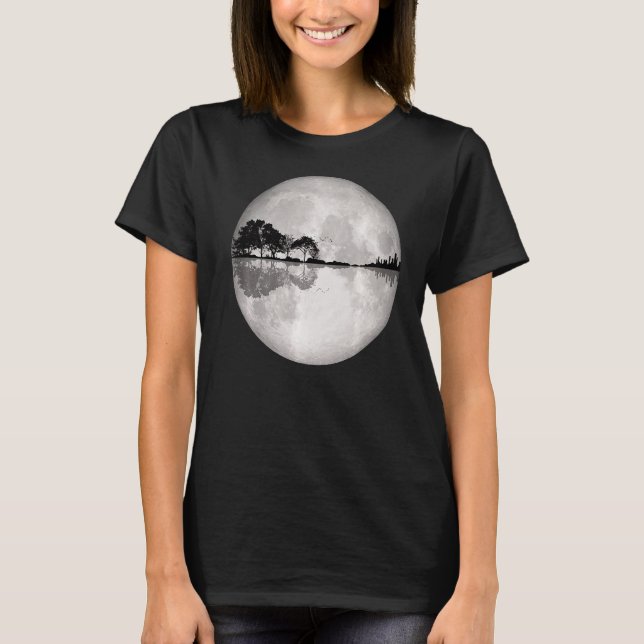 Guitar Nature Moon Retro Style Guitarist T-Shirt (Front)