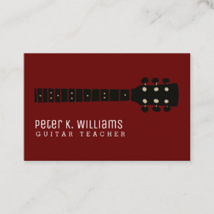 Guitar-Neck Guitar Teacher Business Card