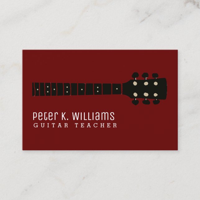  Guitar-Neck Guitar Teacher Business Card (Front)