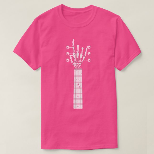 Guitar Neck With A Sweet Rock On Skeleton Hand  T-Shirt (Design Front)