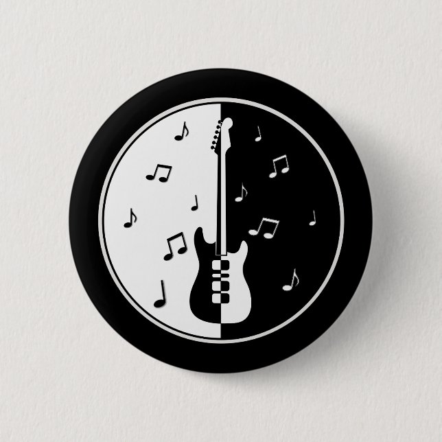 Guitar Night 6 Cm Round Badge (Front)