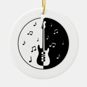 Guitar Night Ceramic Tree Decoration