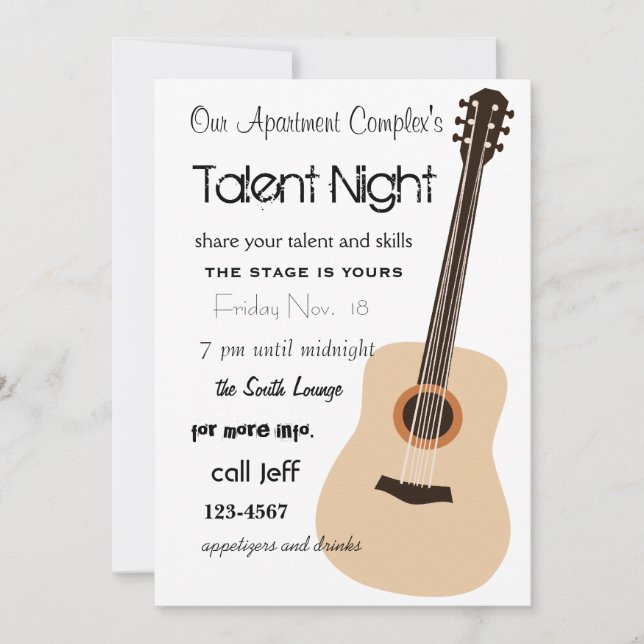 Guitar Night Invitation (Front)