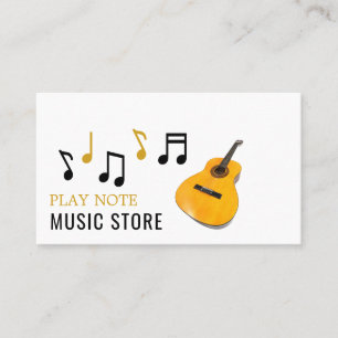 Guitar Notes, Musical Instrument Store Business Card