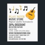 Guitar Notes, Musical Instrument Store Flyer<br><div class="desc">Guitar Notes,  Musical Instrument Store Advertising Flyers By The Business Card Store.</div>