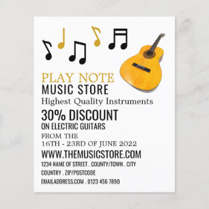 Guitar Notes, Musical Instrument Store Flyer