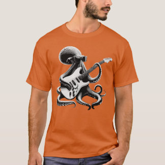 Guitar Octopus Novelty Rock Music Band Concert Fun T-Shirt
