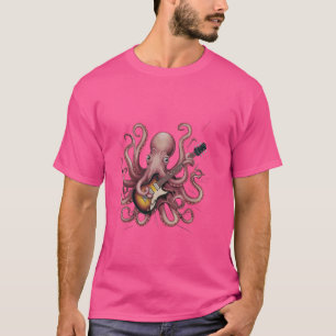 Guitar Octopus Novelty Rock Music Band Concert Fun T-Shirt