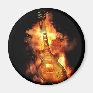 Guitar on fire magnet
