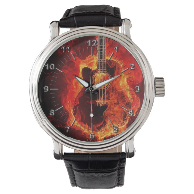 Guitar on fire watch (Front)