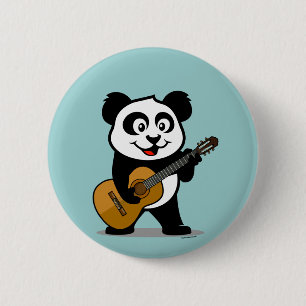 Guitar Panda 6 Cm Round Badge