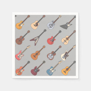 Guitar Paper Napkins, Music Party Supplies Napkin