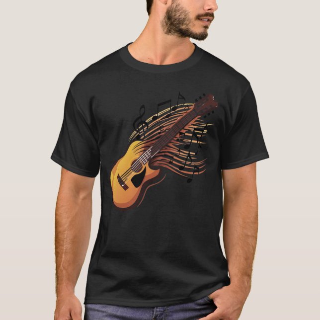 Guitar Passion – Music Notes Flow T-Shirt (Front)