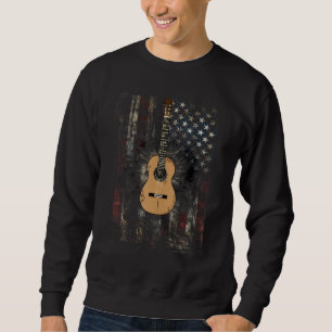 Guitar Patriotic 4th Of July American Flag Country Sweatshirt