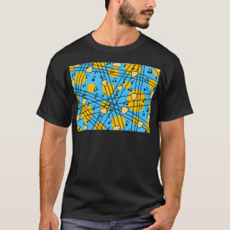Guitar Pattern In Yellow And Blue Music. T-Shirt
