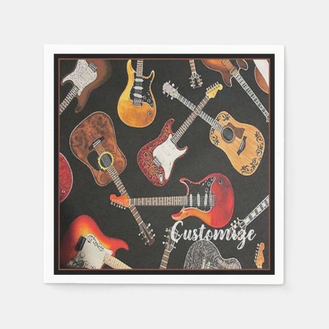 Guitar Pattern Paper Napkins (Front)