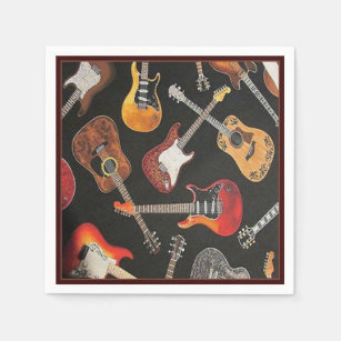 Guitar Pattern Paper Napkins