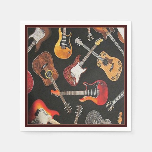 Guitar Pattern Paper Napkins (Front)