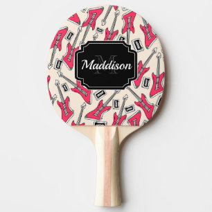 Guitar Pattern Ping Pong Paddle