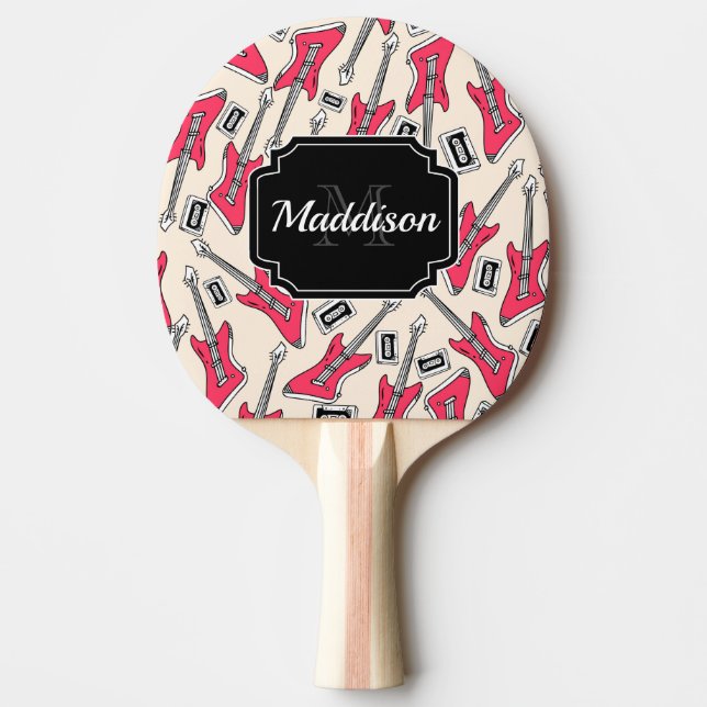Guitar Pattern Ping Pong Paddle (Front)