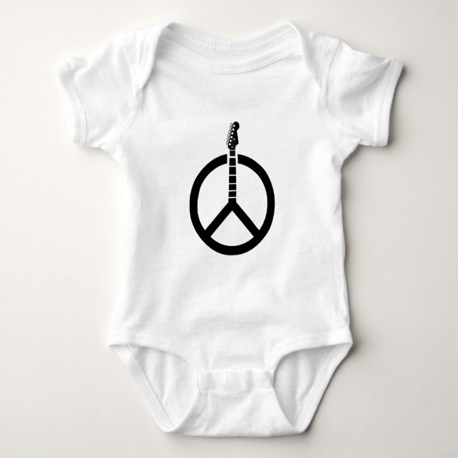 Guitar Peace Sign Baby Bodysuit (Front)