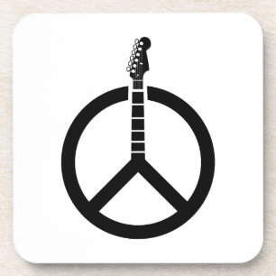 Guitar Peace Sign Coaster