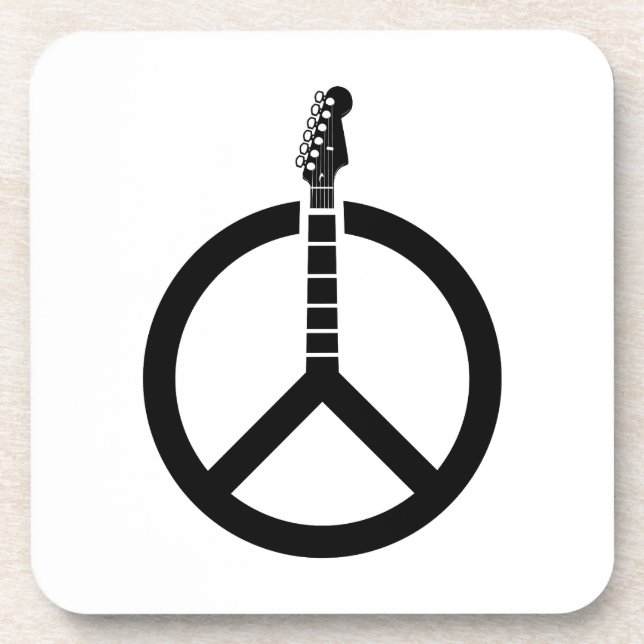 Guitar Peace Sign Coaster (Front)