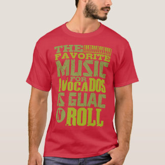Guitar Percussion Avocado Guac n RollBass Guitaris T-Shirt