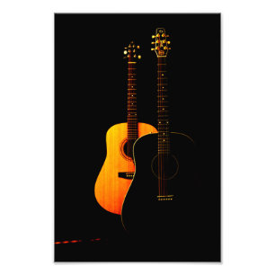 Guitar Photo 2 Acoustic Guitars  Print