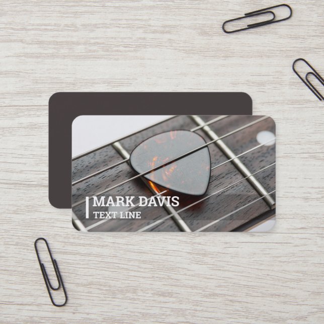 Guitar Pick Business Card (Front/Back In Situ)