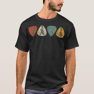 Guitar Pick colourful For Guitarist Retro Vintage T-Shirt