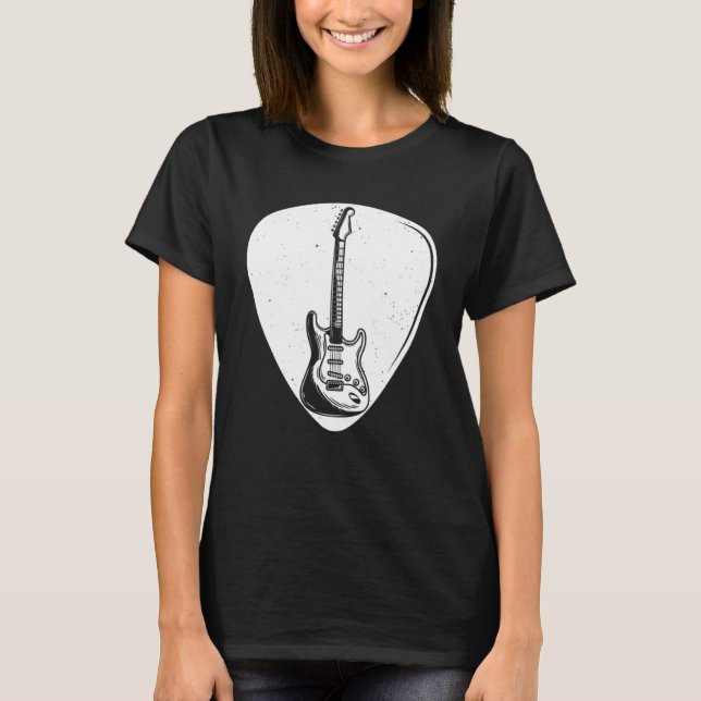 Guitar Pick Electric Guitar Player Guitarist Music T-Shirt (Front)