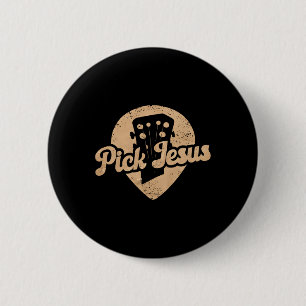 Guitar Pick Jesus Music Pastor Happy Easter Day Gu 6 Cm Round Badge