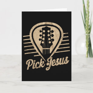 Guitar Pick Jesus Music Pastor Happy Easter Day Gu Card