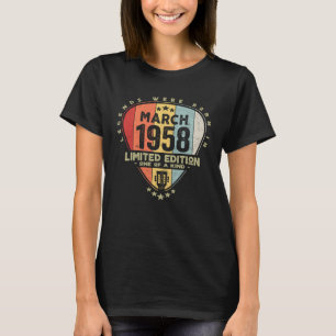 Guitar Pick  Legends Were Born In March 1958 Guita T-Shirt
