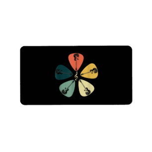 Guitar Pick Shirt. Retro Style, Gift For Guitarist Label