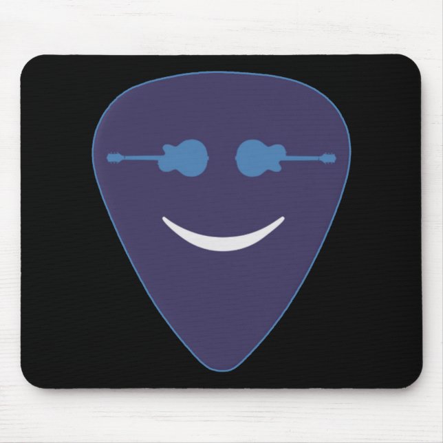 guitar pick smile face mouse pad (Front)