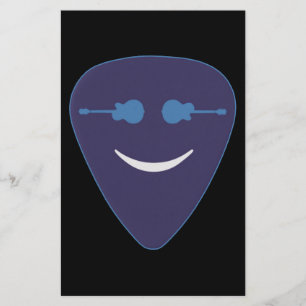 guitar pick smile face stationery