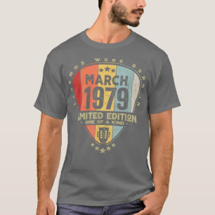 Guitar PickLegends Were Born In March 1979 Guitar T-Shirt
