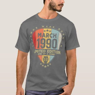Guitar PickLegends Were Born In March 1990 Guitar  T-Shirt