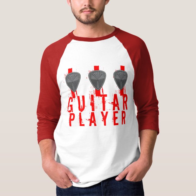 Guitar Player 3 Picks  T-Shirt (Front)