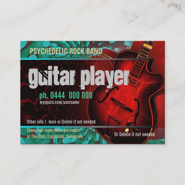 Guitar Player Band Business card (Front)