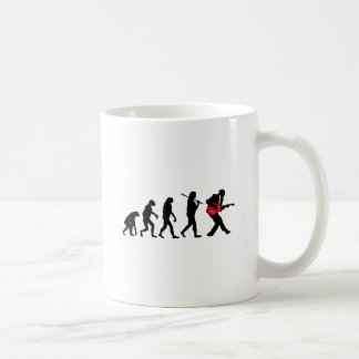 Guitar player evolution coffee mug