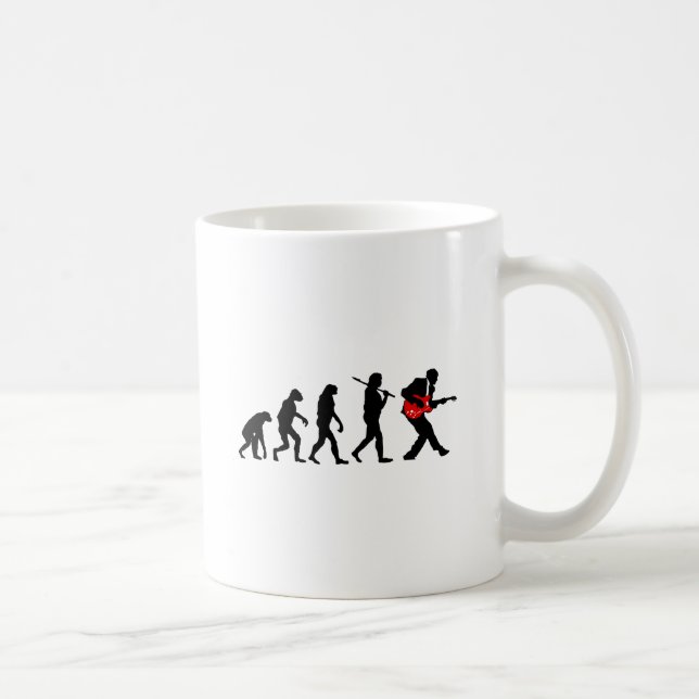 Guitar player evolution coffee mug (Right)