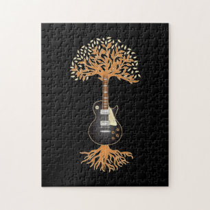 Guitar Player Gift Tree Guitar Jigsaw Puzzle