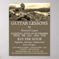 Guitar Player, Guitar Lessons Advertising