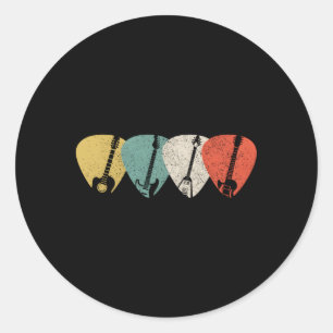 Guitar Player Guitarist Classic Round Sticker