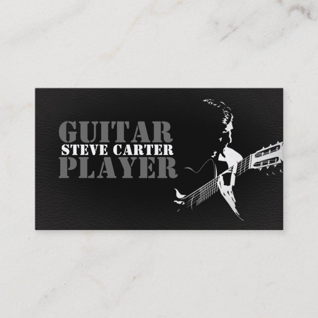 Guitar Player Guitarist Musician Business Card (Front)